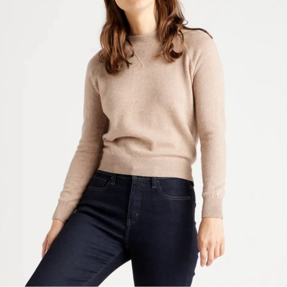 Mongolian cashmere sweatshirt oatmeal